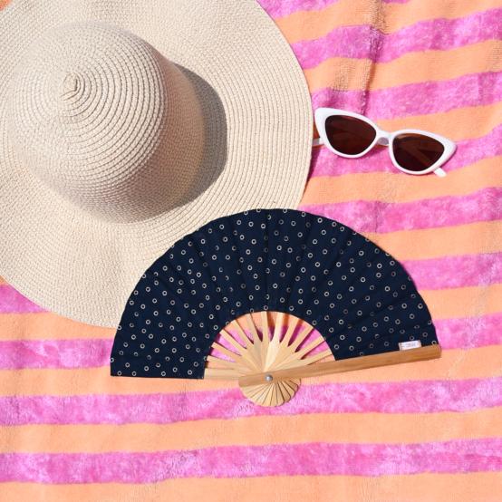 Eventail bulle bronze marine