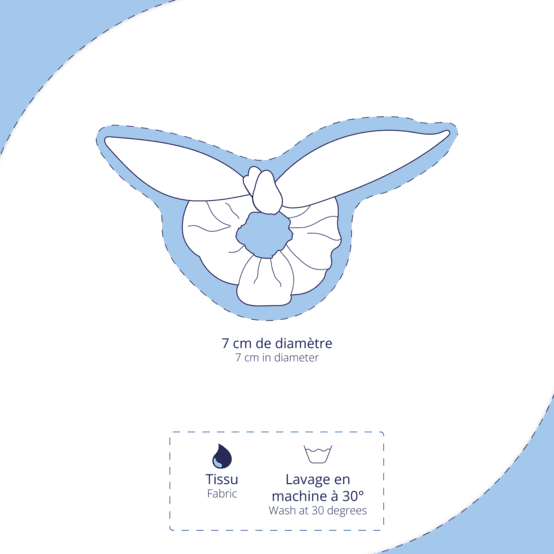 Chouchou nœud  gaze pois or rose thé