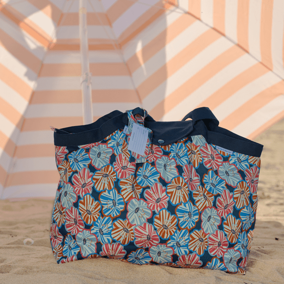 Sac cabas moyen anémones rayées