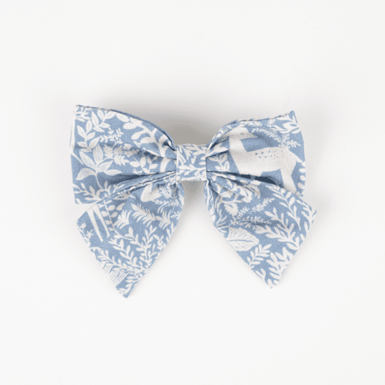 Barrette noeud papillon toile de biche