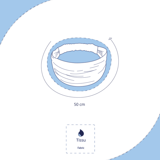 Bandeau fichu Enfant gaze pois or kaki