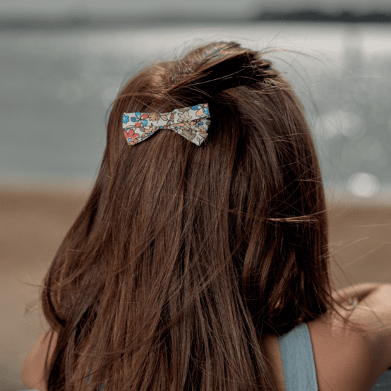 Barrette ruban petit  mille et une fleurs
