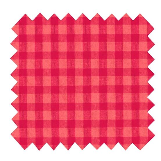 Tissu enduit au mètre vichy rouge corail