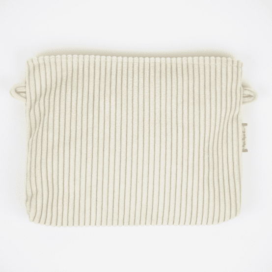 Pochette tissu velours côtelé large ivoire