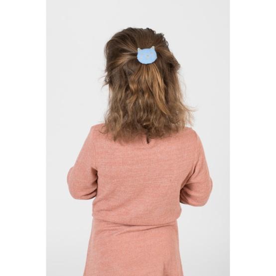Barrette miaou oxford ciel