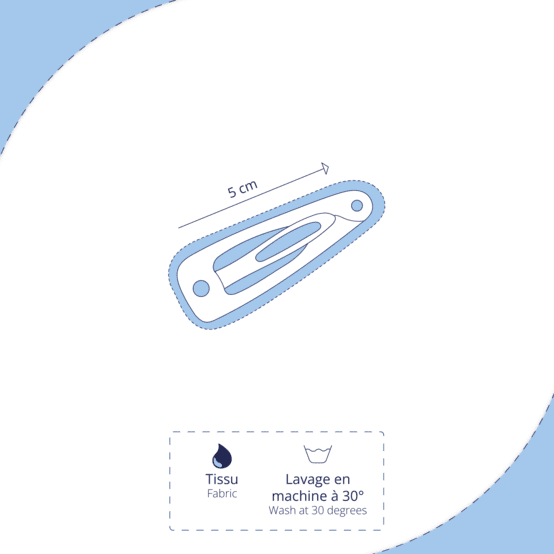 Barrette clic-clac tissu parade royale