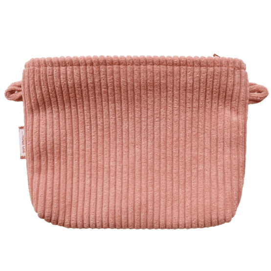 Pochette tissu velours côtelé rose blush
