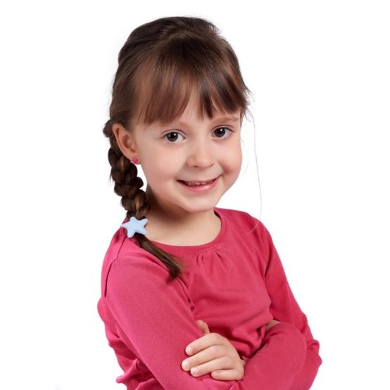 Elastique cheveux étoile oxford ciel