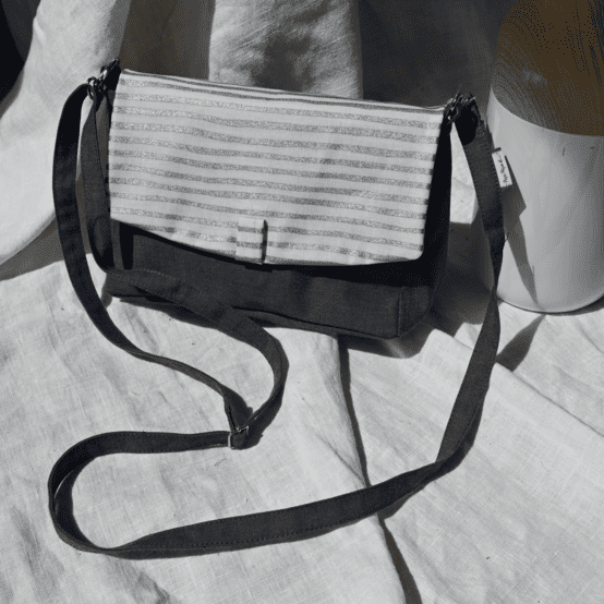 Rabat sac compagnon rayé bleu blanc