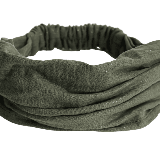Bandeau fichu Enfant gaze pailletée kaki