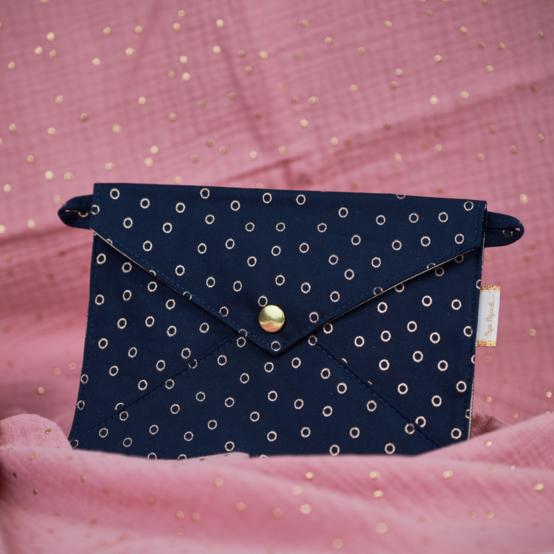 Pochette enveloppe moyenne bulle bronze marine