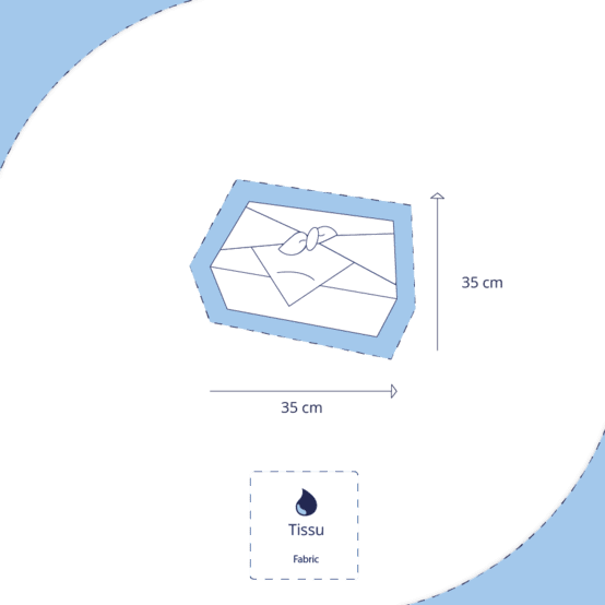 Furoshiki petit 35 x 35 cm  lin pailleté