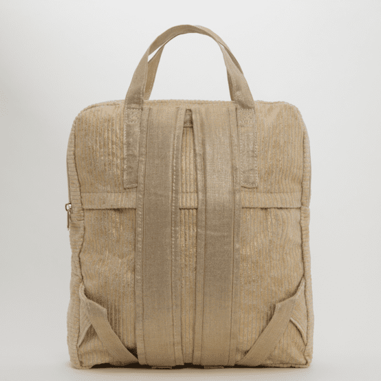 Sac à dos pliable Gaby velours côtelé large doré