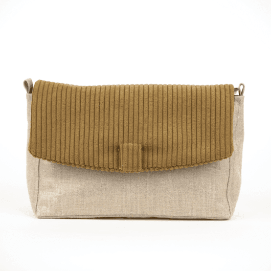 Rabat sac compagnon velours côtelé large brun