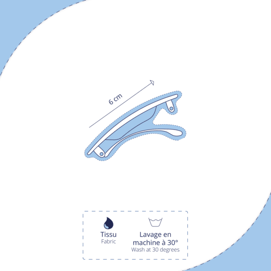 Barrette noeud papillon gaze pois or kaki