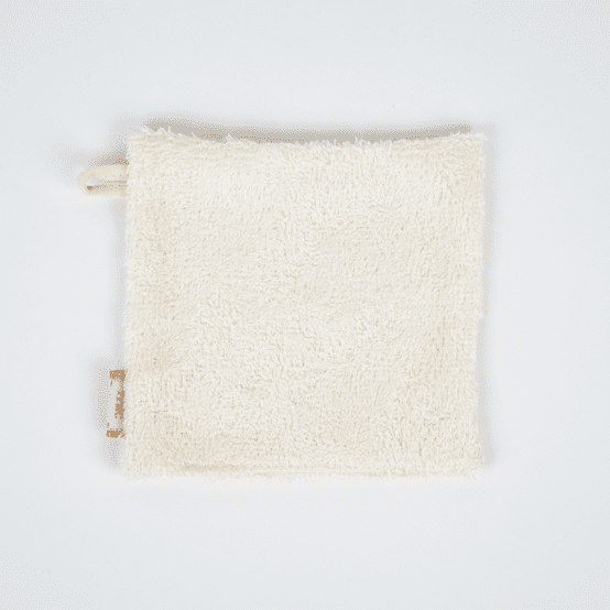 Carré Démaquillant Lavable gaze pois or écru