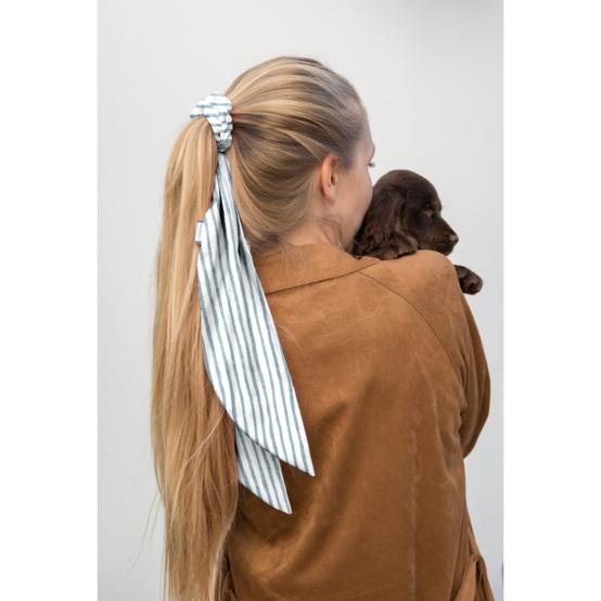 Foulchie rayé bleu blanc