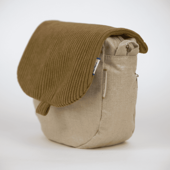 Rabat petite besace velours côtelé large brun