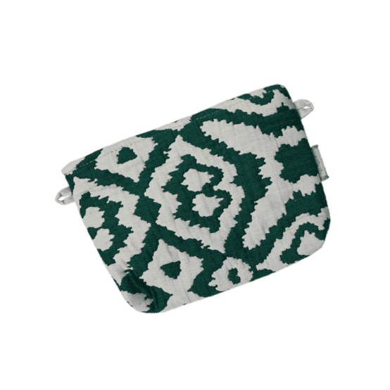 Mini pochette tissu jacquard vert