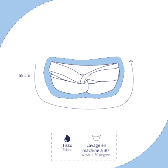 Bandeau croisé gaze pois or eucalyptus