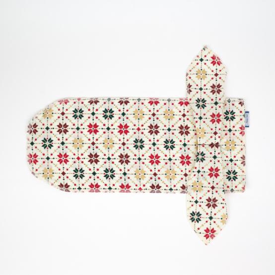 Fuboshiki - Pochette cadeau tissu pour bouteille ex2318 noël géometrique scandinave or écru