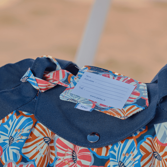 Etiquette bagage anémones rayées