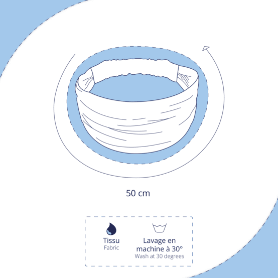 Bandeau fichu Enfant vichy brodé marine