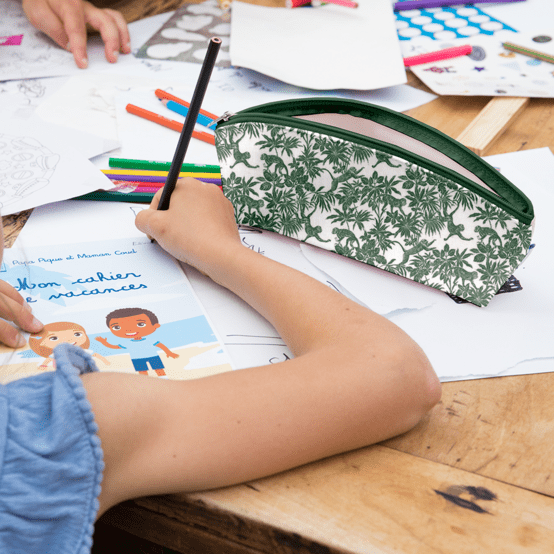 Trousse scolaire jungle vintage