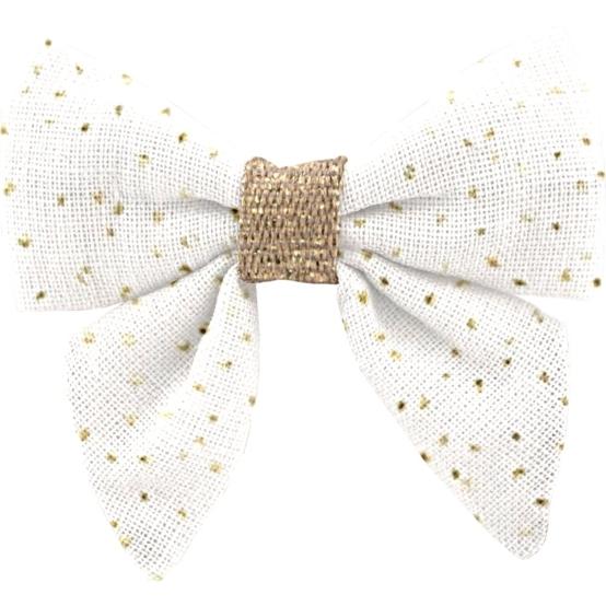 Barrette Mini Noeud Papillon  blanc pailleté