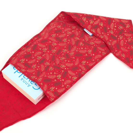 Fupochiki XL (29  x 34 cm) ex2557 noel mini feuillage houx or rouge