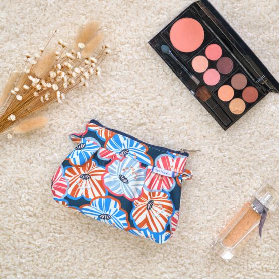 Mini pochette plissée anémones rayées