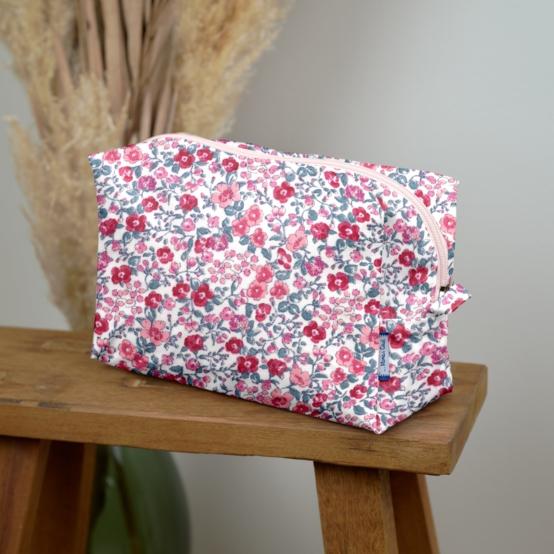 Trousse de toilette rectangle rose grenadine