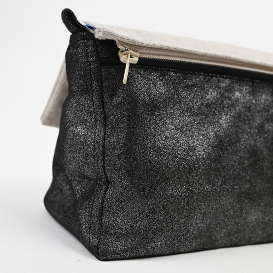 Base sac compagnon  suédine pailletée argent