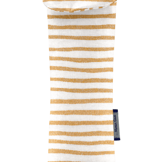 Pochette brosse à dents rayé or blanc