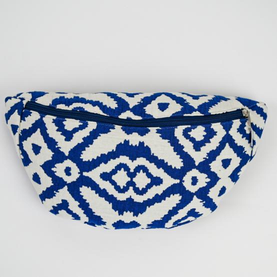 Sac banane jacquard bleu