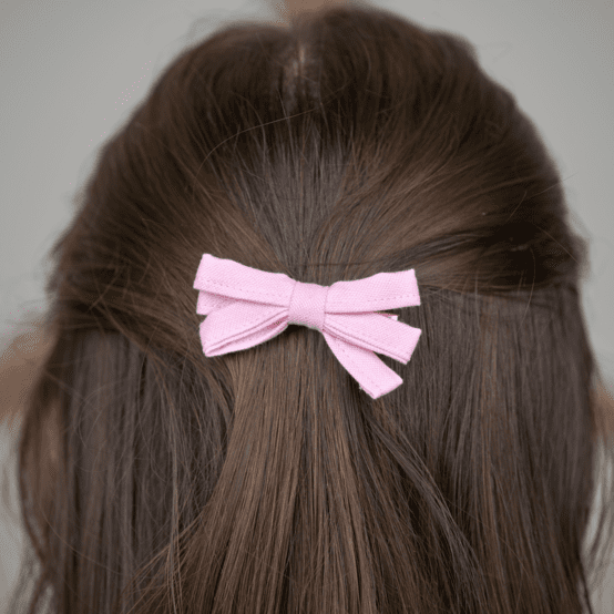 Barrette ruban oxford rose