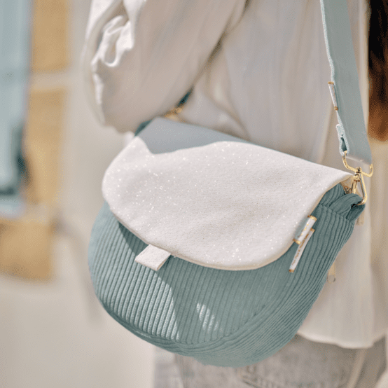 Rabat petite besace beige pailleté