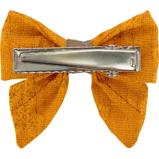 Barrette Mini Noeud Papillon ochre