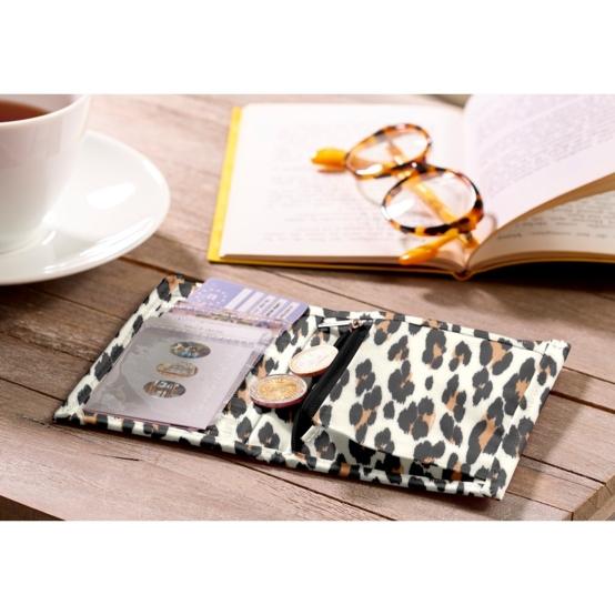 Portefeuille compact leopard