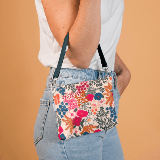 Petite Lanière Amovible  lin bleu canard