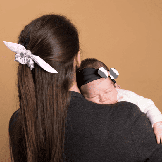 Chouchou nœud  oxford rose