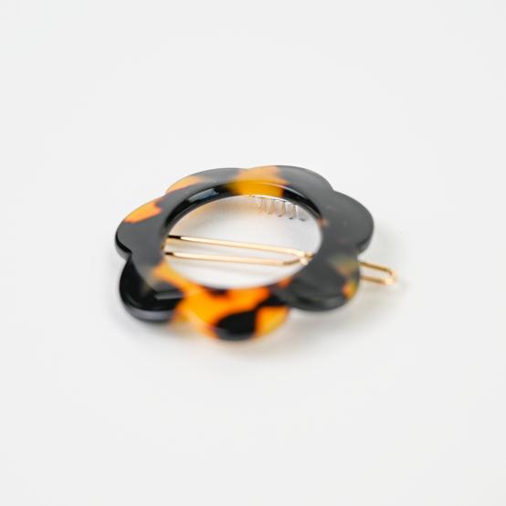 Barrette fleur petite leopard