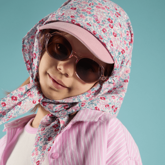 Petit foulard pompon rose grenadine