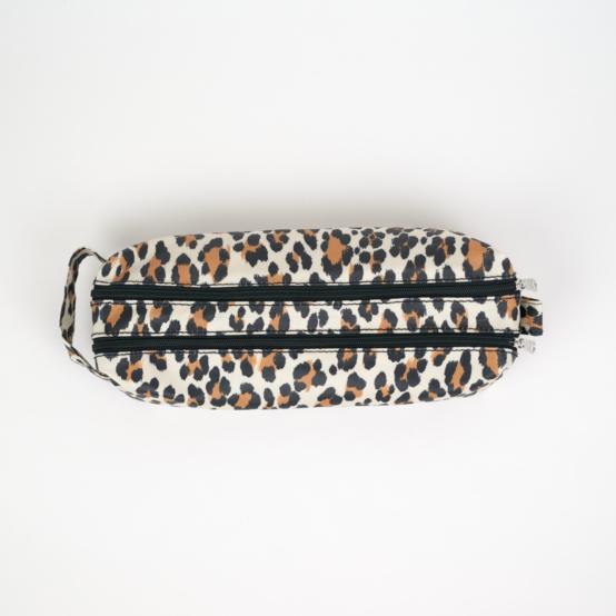 Trousse double compartiment leopard