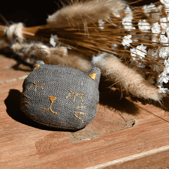 Barrette miaou lin cuivré