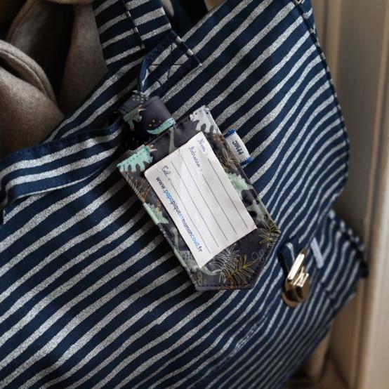 Etiquette bagage jurassic dino marine