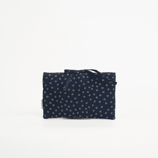 Petite pochette à livre ou liseuse bronze marine