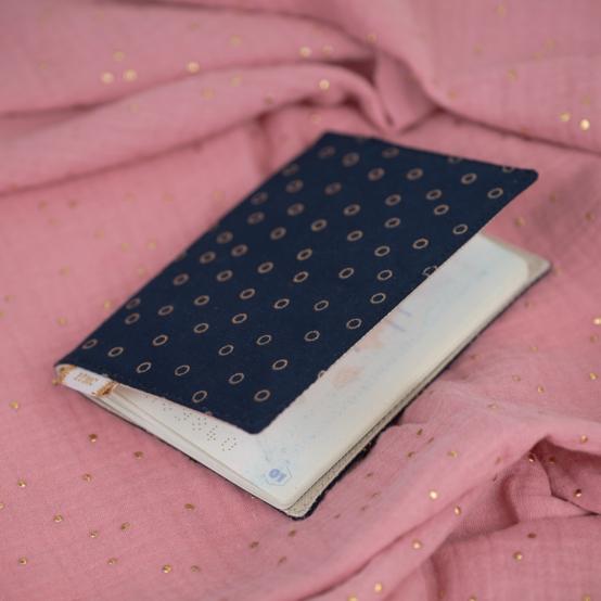 Protège passeport bulle bronze marine