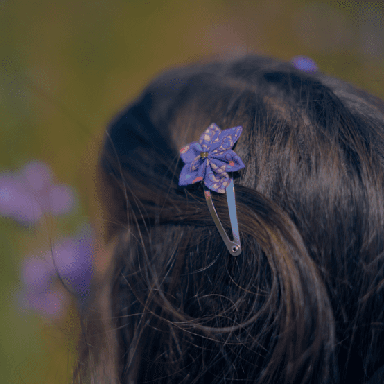 Barrette clic-clac fleur étoile lavandula