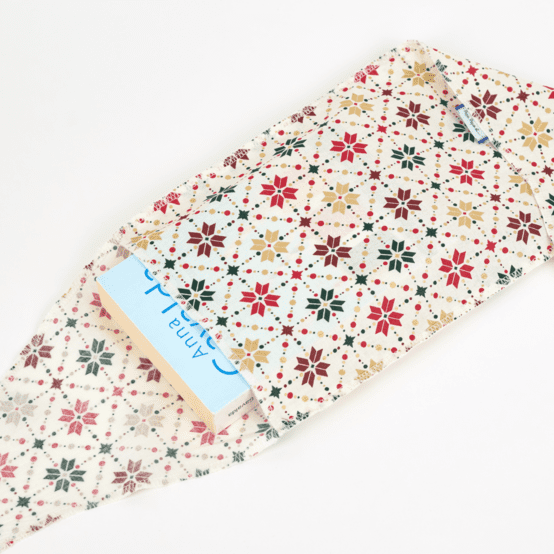 Fupochiki L (22 x 28 cm) ex2318 noël géometrique scandinave or écru